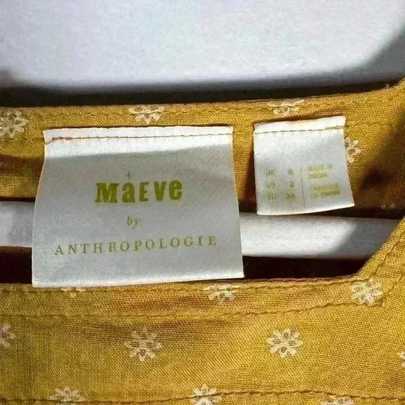 Maeve | Anthropologie Moana Linen Blend Button  Back Belted Blouse Size 2 - Picture 10 of 13